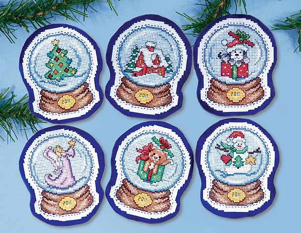 Snow Globes Ornaments Cross Stitch Kit by Design Works