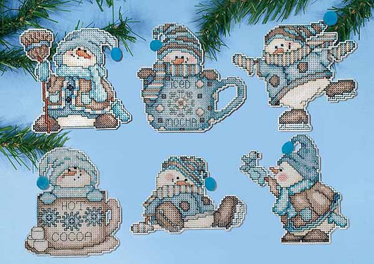 Cocoa Cup Snowmen Cross Stitch Kit by Design Works