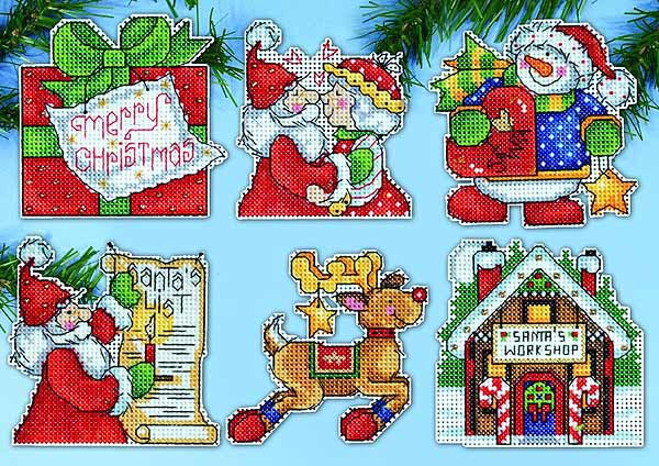 Santas Workshop Ornaments Cross Stitch Kit by Design Works