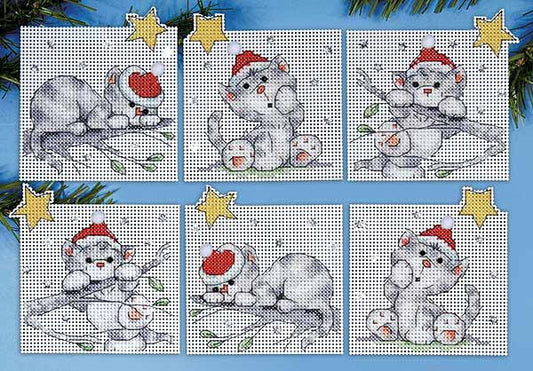 Christmas Cats Ornaments Cross Stitch Kit by Design Works