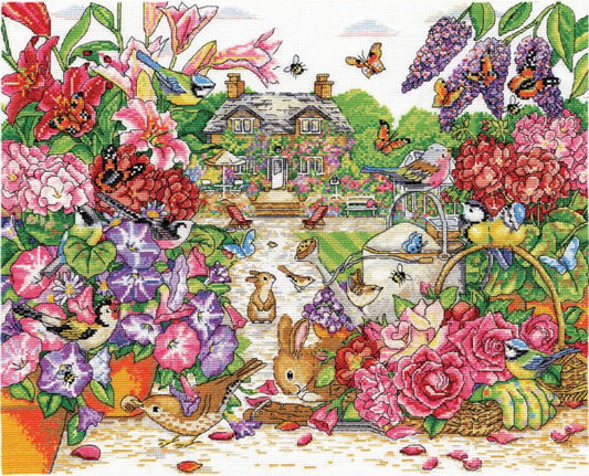 Full Bloom Garden Cross Stitch Kit by Design Works