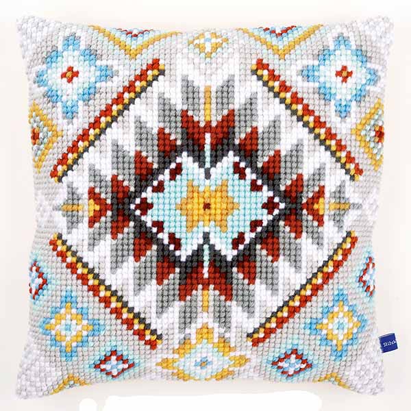Ethnic Printed Cross Stitch Cushion Kit by Vervaco