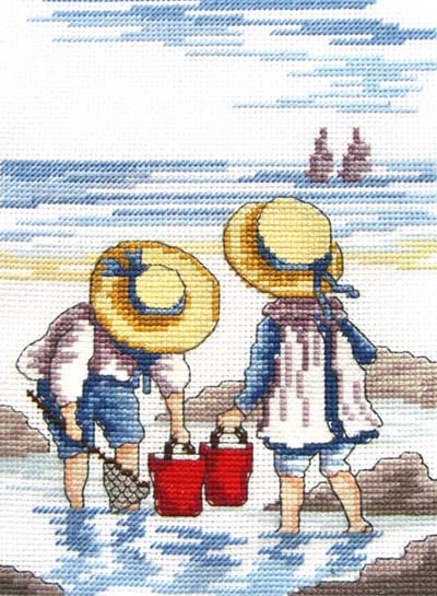 Rock Pooling All Our Yesterdays Cross Stitch Kit by Faye Whittaker