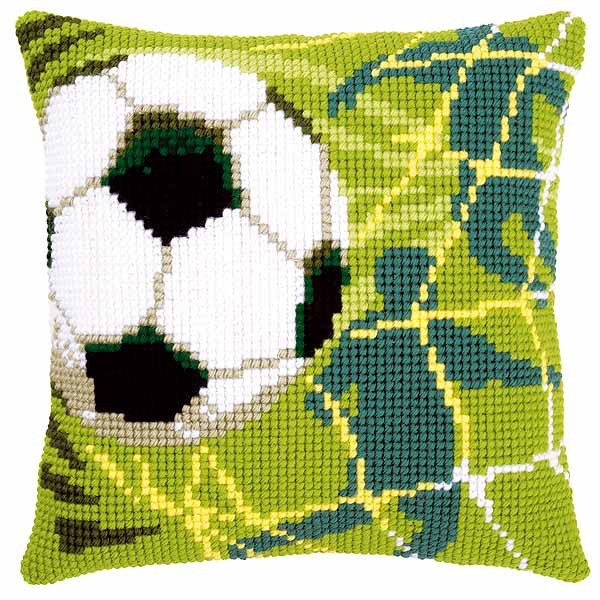 Football Printed Cross Stitch Cushion Kit by Vervaco