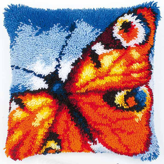 Butterfly Latch Hook Cushion Kit By Vervaco
