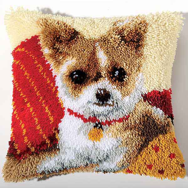 Chihuahua Latch Hook Cushion Kit By Vervaco
