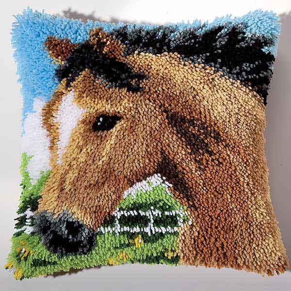 Horse Latch Hook Cushion Kit By Vervaco