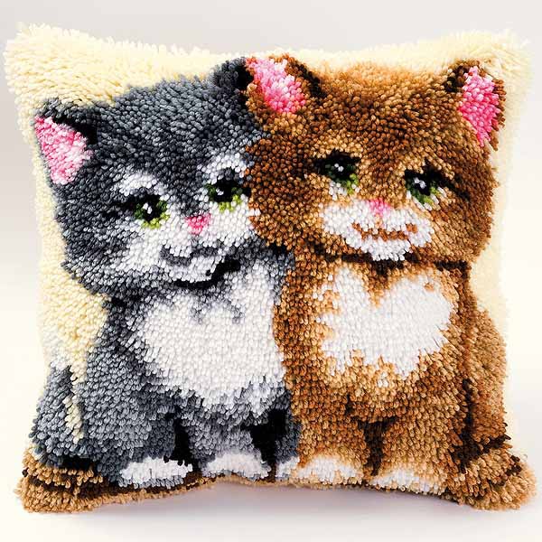 Kittens Latch Hook Cushion Kit By Vervaco