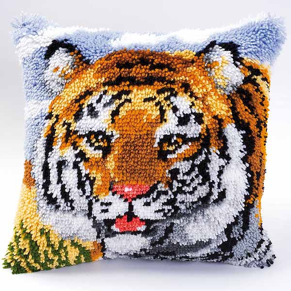 Tiger Latch Hook Cushion Kit By Vervaco