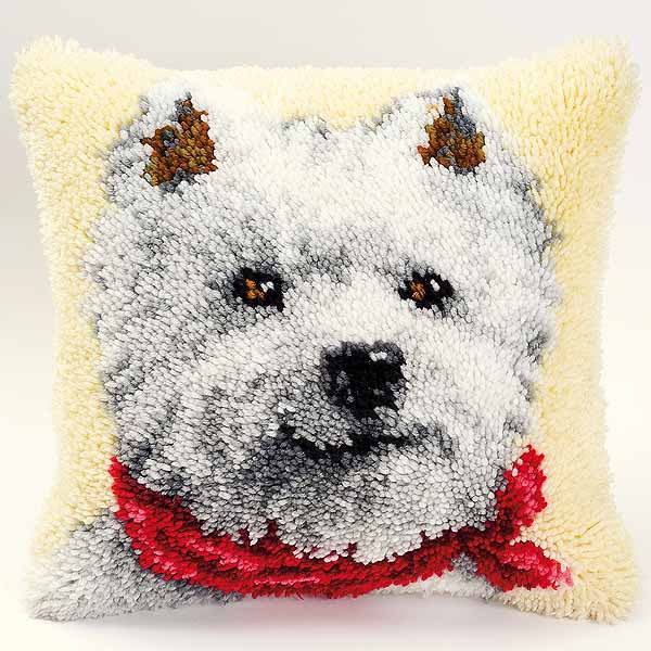 West Highland Terrier Latch Hook Cushion Kit By Vervaco