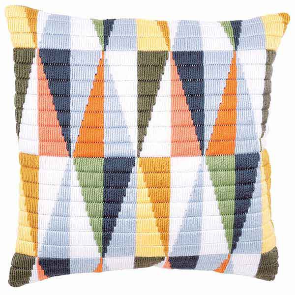 Triangles Long Stitch Cushion Kit By Vervaco