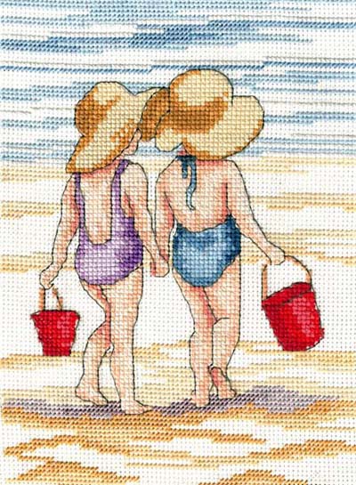 Red Buckets All Our Yesterdays Cross Stitch Kit by Faye Whittaker