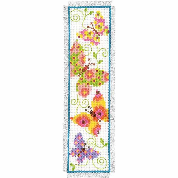 Pretty Butterflies Bookmark Cross Stitch Kit By Vervaco