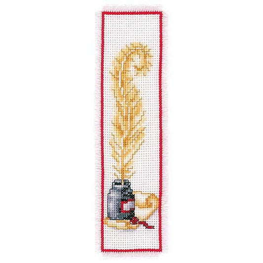 Quill and Ink Bookmark Cross Stitch Kit By Vervaco