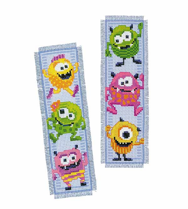 Little Monsters Bookmark Cross Stitch Kit By Vervaco