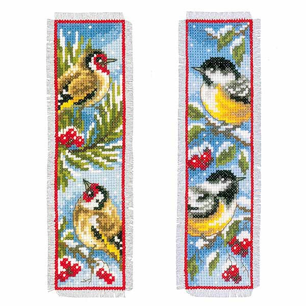 Birds in Winter Bookmark Cross Stitch Kit By Vervaco