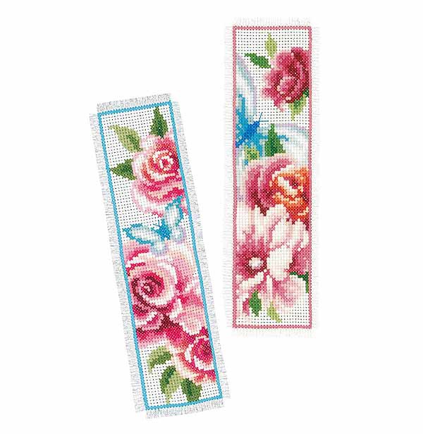 Flowers and Butterflies Bookmark Cross Stitch Kit By Vervaco