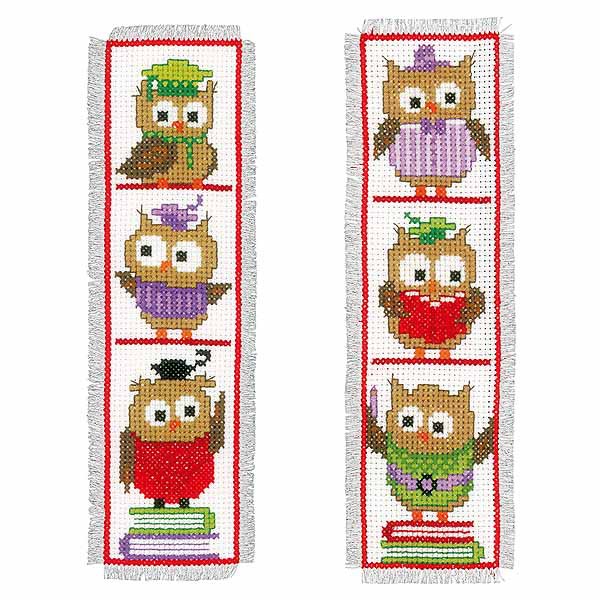 Clever Owls Bookmark Cross Stitch Kit By Vervaco