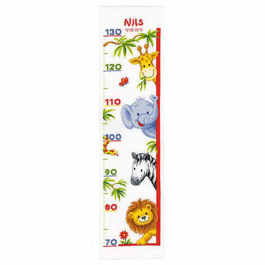 Zoo Animals Height Chart Cross Stitch Kit By Vervaco