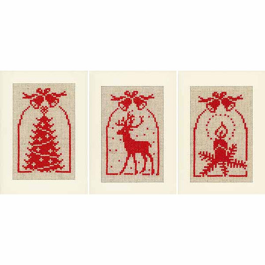 Traditional Cross Stitch Christmas Card Kit By Vervaco