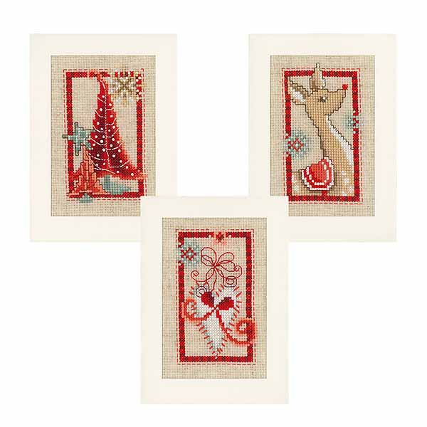 Merry Christmas Cross Stitch Christmas Card Kit By Vervaco