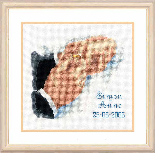 With this Ring Wedding Sampler Cross Stitch Kit By Vervaco