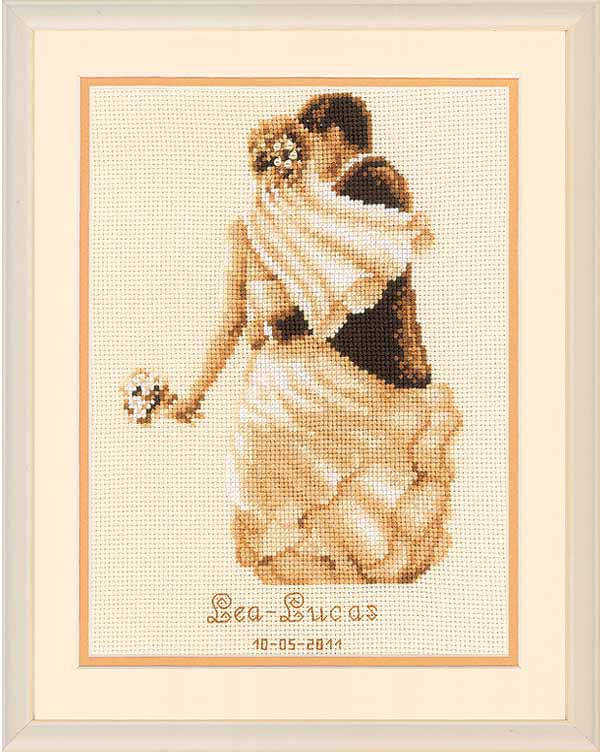 Private Moment Wedding Sampler Cross Stitch Kit By Vervaco