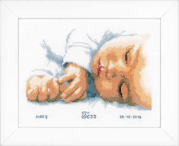 New Born Birth Sampler Cross Stitch Kit By Vervaco