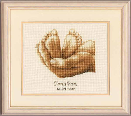 Tiny Feet Birth Sampler Cross Stitch Kit By Vervaco