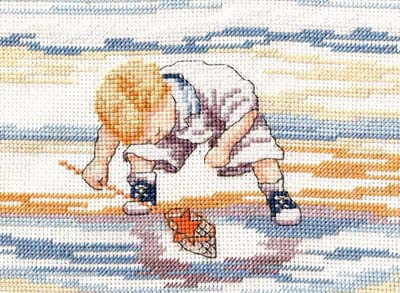 Starfish Finder All Our Yesterdays Cross Stitch Kit by Faye Whittaker