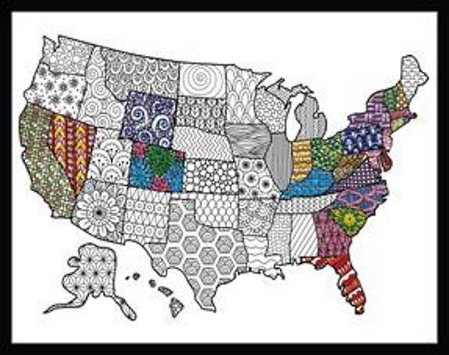 USA Map Zenbroidery by Design Works