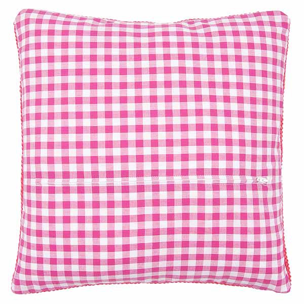 Pink Gingham Cushion Back Finishing Kit by Vervaco (45 x 45cm)