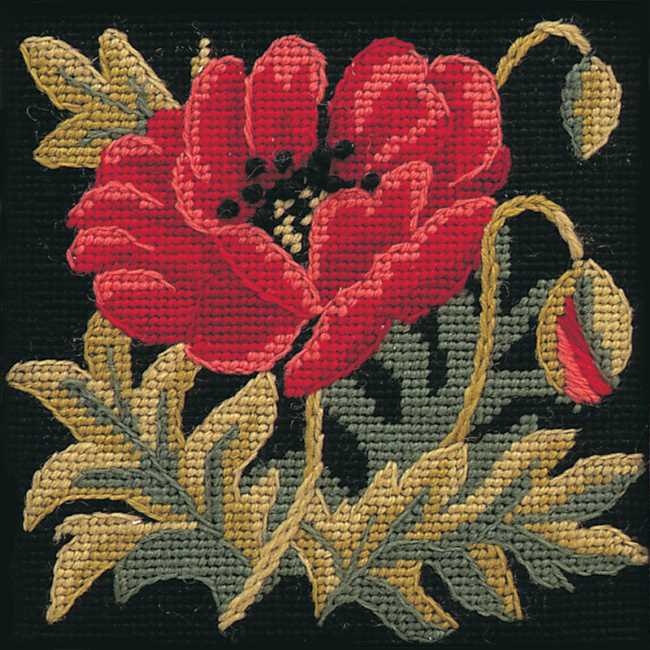 Poppy Tapestry Needlepoint Kit by Glorafilia