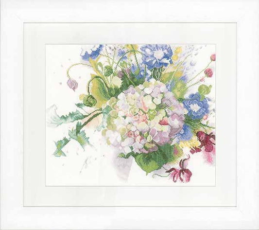 Hortensia Cross Stitch Kit By Lanarte