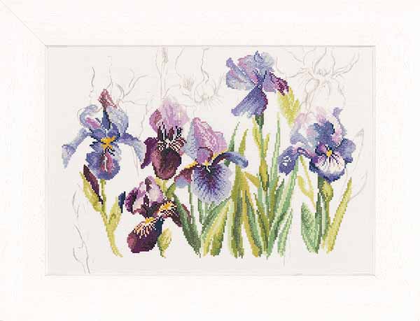 Irises Cross Stitch Kit By Lanarte
