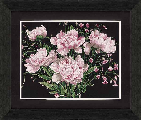 Pink Roses Cross Stitch Kit By Lanarte