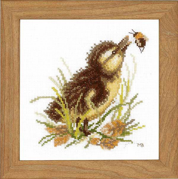Duckling and Bumble Bee Cross Stitch Kit By Lanarte