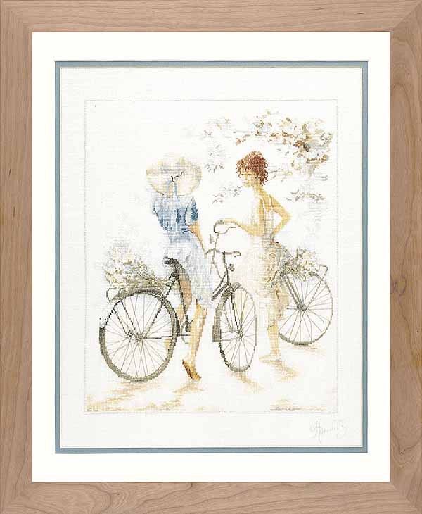 Girls on Bicycles Cross Stitch Kit By Lanarte