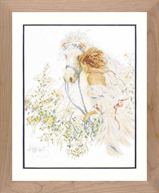 Horse and Flowers Cross Stitch Kit By Lanarte