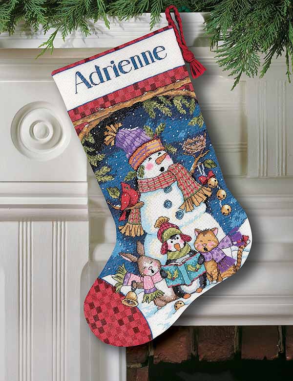 Cute Carollers Christmas Stocking Cross Stitch Kit by Dimensions