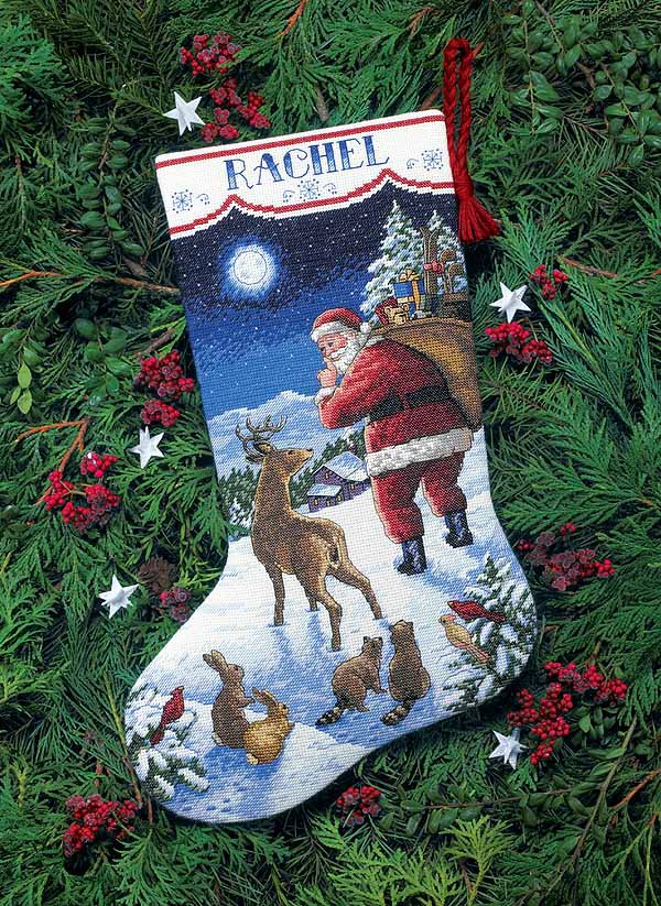 Santa's Arrival Christmas Stocking Cross Stitch Kit by Dimensions