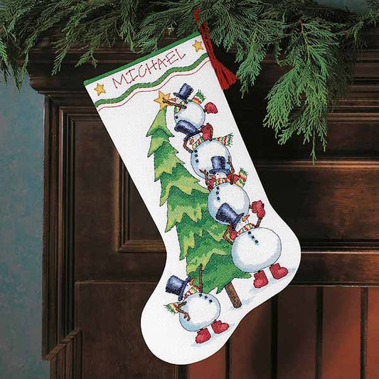 Trimming the Tree Christmas Stocking Cross Stitch Kit by Dimensions