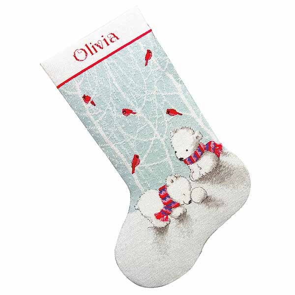 Snow Bears Christmas Stocking Cross Stitch Kit by Dimensions