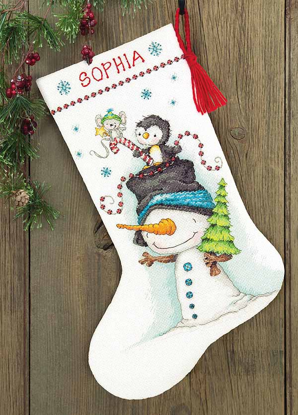 Jolly Trio Christmas Stocking Cross Stitch Kit by Dimensions