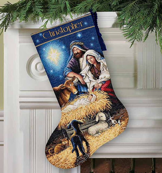 Holy Night Christmas Stocking Cross Stitch Kit by Dimensions