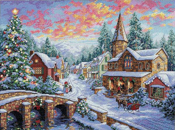 Holiday Village Cross Stitch Kit by Dimensions