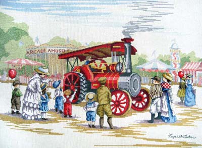 Steam Engine All Our Yesterdays Cross Stitch Kit by Faye Whittaker