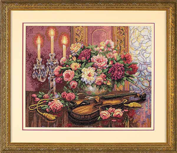Romantic Floral Cross Stitch Kit by Dimensions
