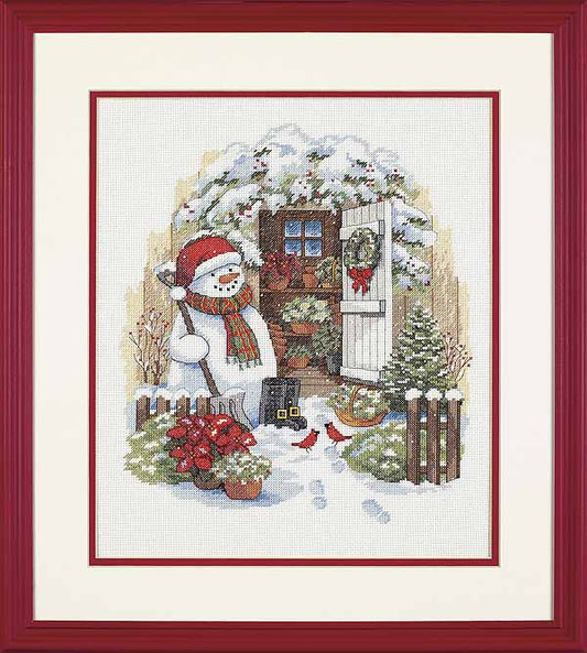 Garden Shed Snowman Cross Stitch Kit by Dimensions