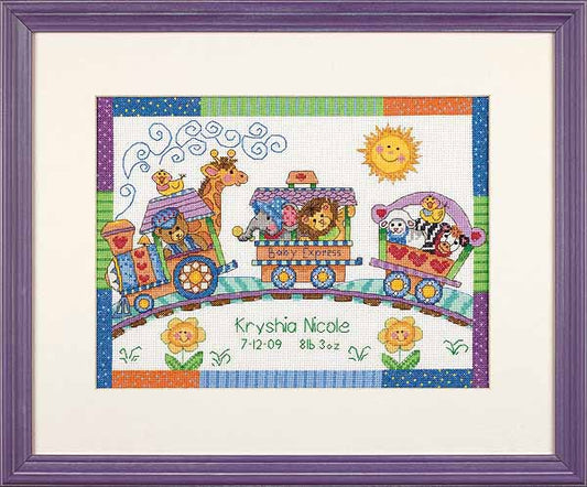 Baby Express Birth Sampler Cross Stitch Kit by Dimensions